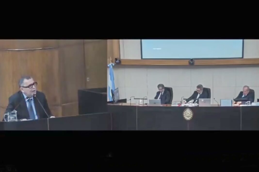 Fotografía de la sala del Juicio Cuadernos con los empresarios y abogados