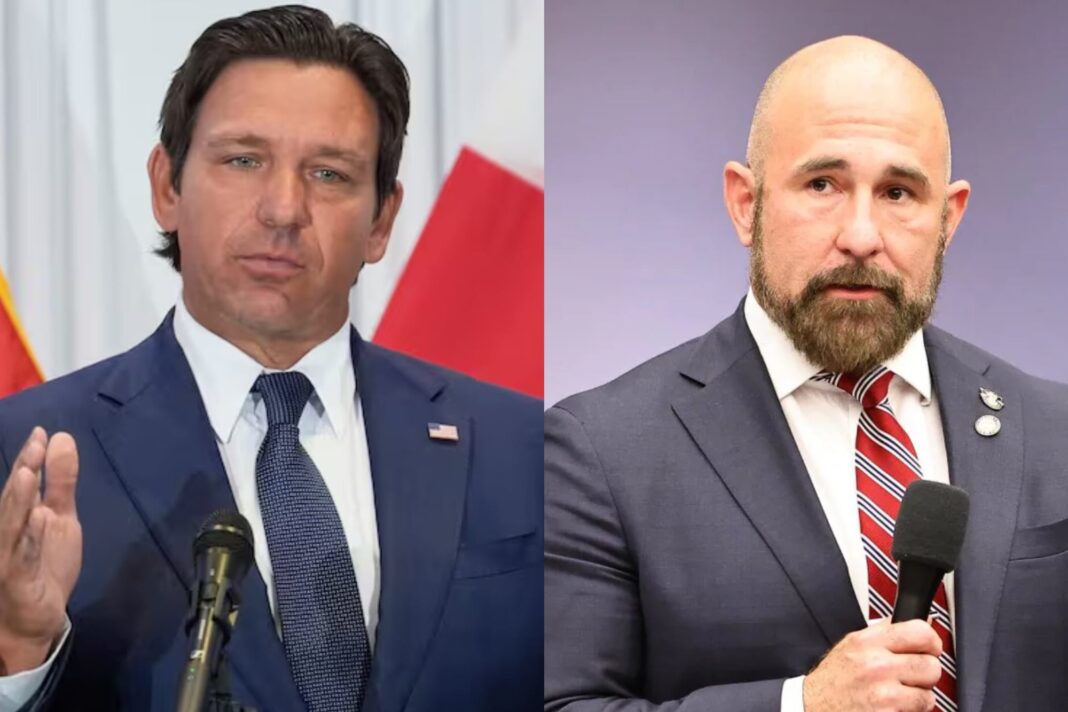 Ron DeSantis y Jay Collins en un evento público en Florida.