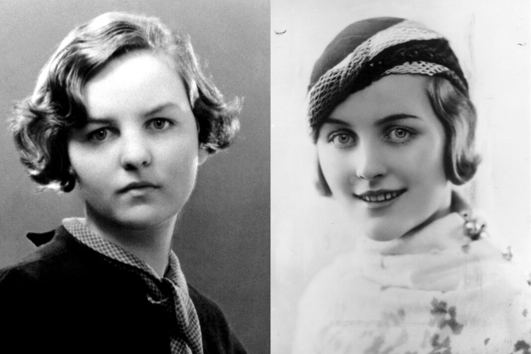 Fotografía en blanco y negro de las hermanas Mitford en su juventud.