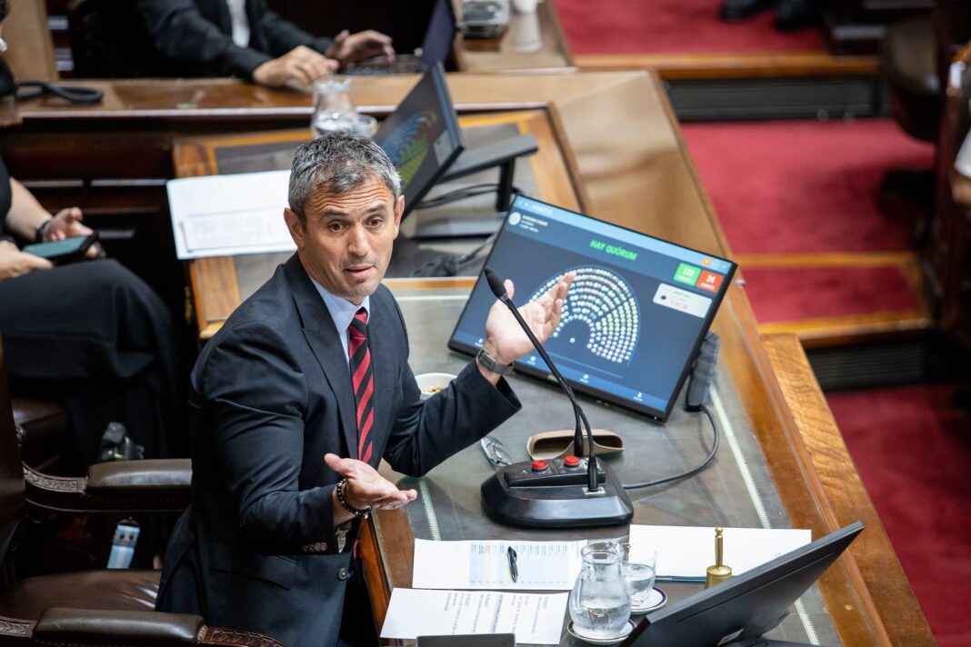 Sesión en el Congreso argentino con diputados debatiendo sobre las PASO