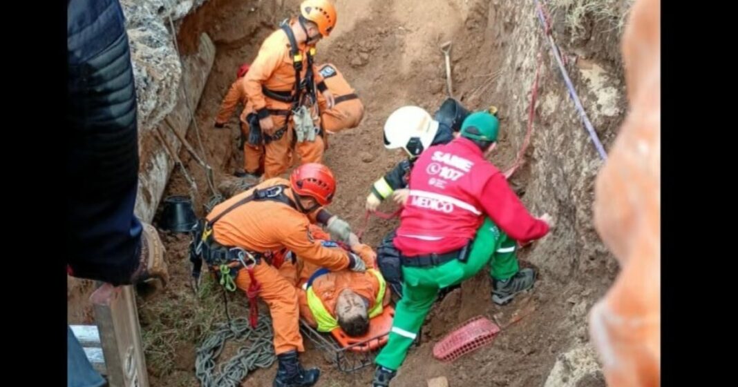 Rescate de obreros tras derrumbe en excavación cerca del puente Labruna en Núñez