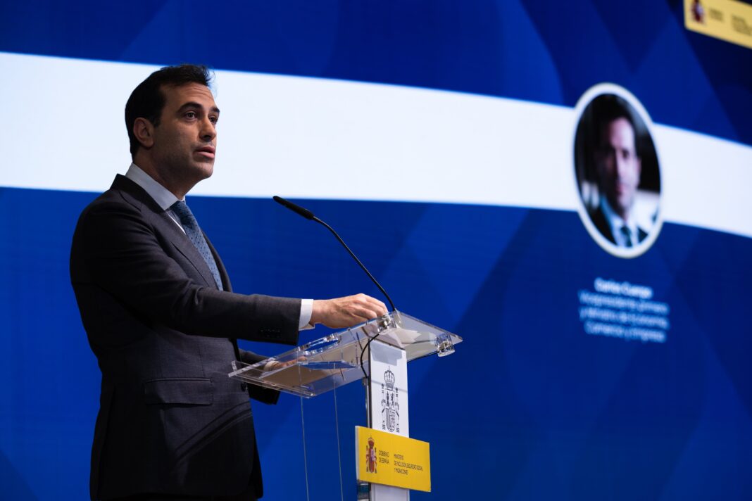 Carlos Cuerpo, vicepresidente primero del gobierno de España, durante una entrevista.