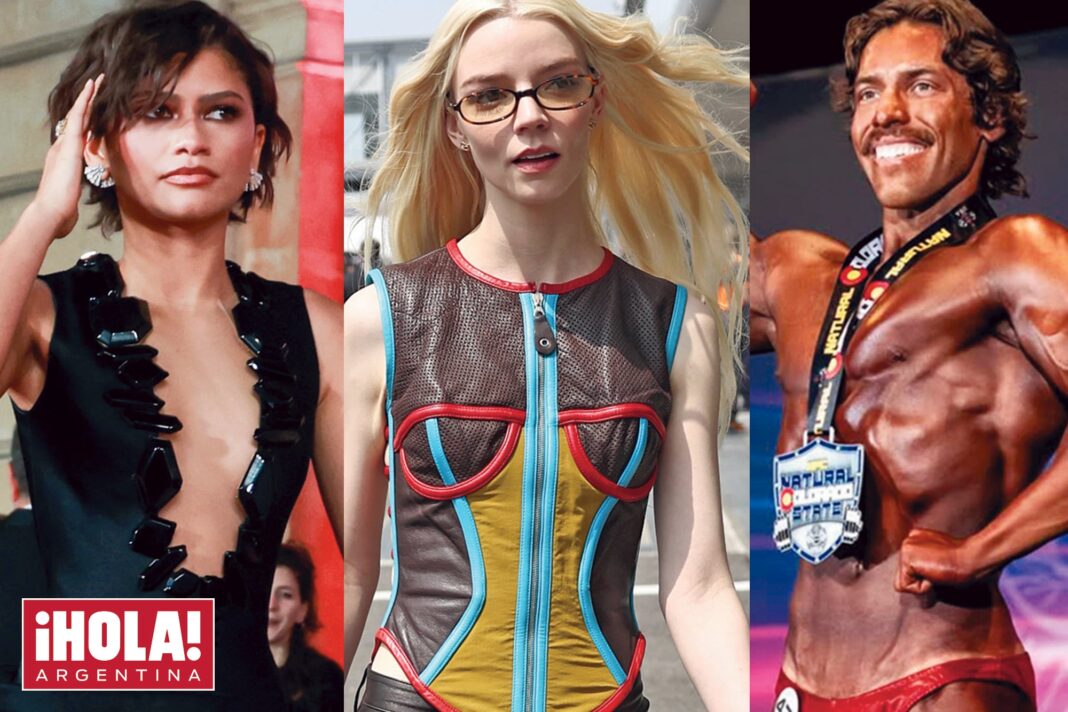 Collage con imágenes de Zendaya, Anya Taylor-Joy, Joseph Baena y Taylor Swift representando noticias de espectáculos y deportes.