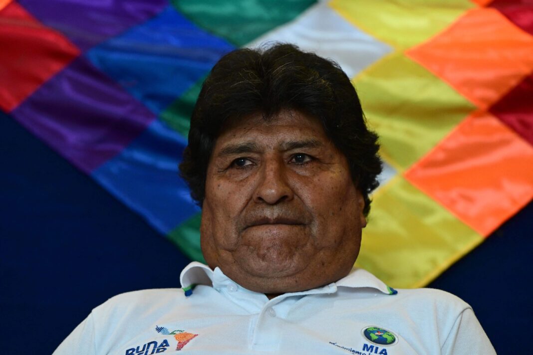 Evo Morales en un evento público en Bolivia