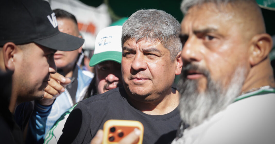 Pablo Moyano durante una conferencia de prensa